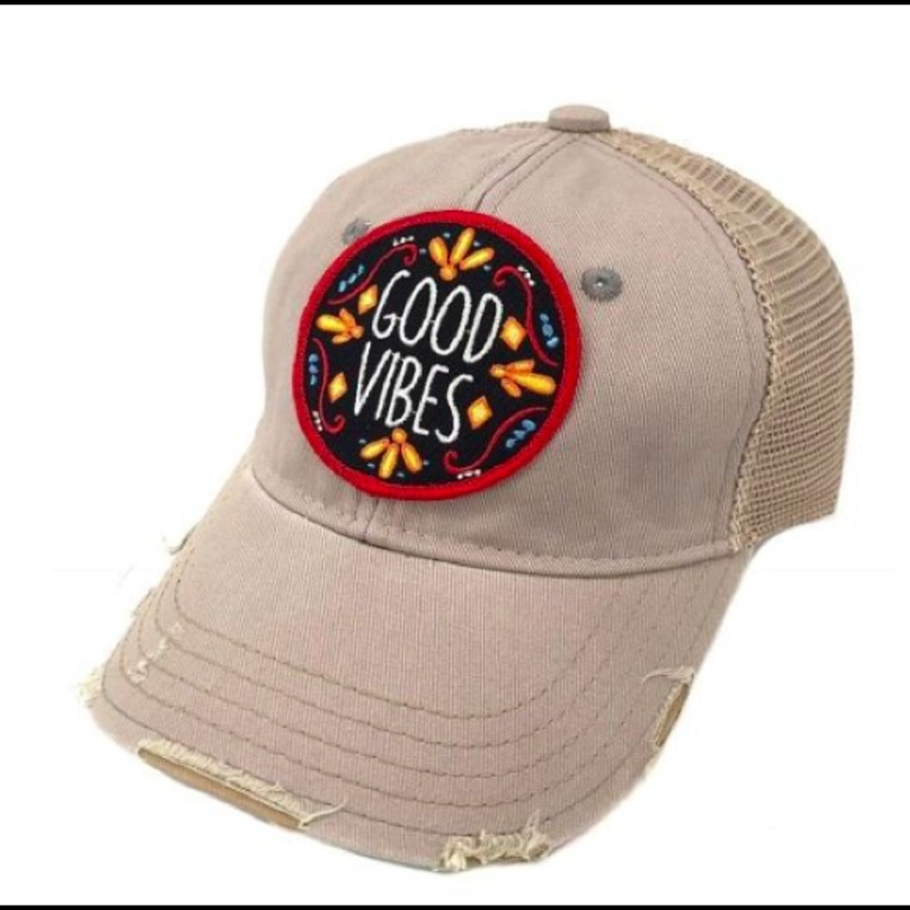 NWT Good Vibes Trucker Hat Cap Judith March Patch